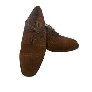 Cole Haan Size 7.5 Suede Wing Tip Lace Up Oxford Dress Shoes Made In Italy